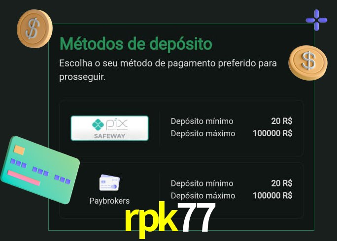 O cassino rpk77 oferece uma grande variedade de métodos de pagamento
